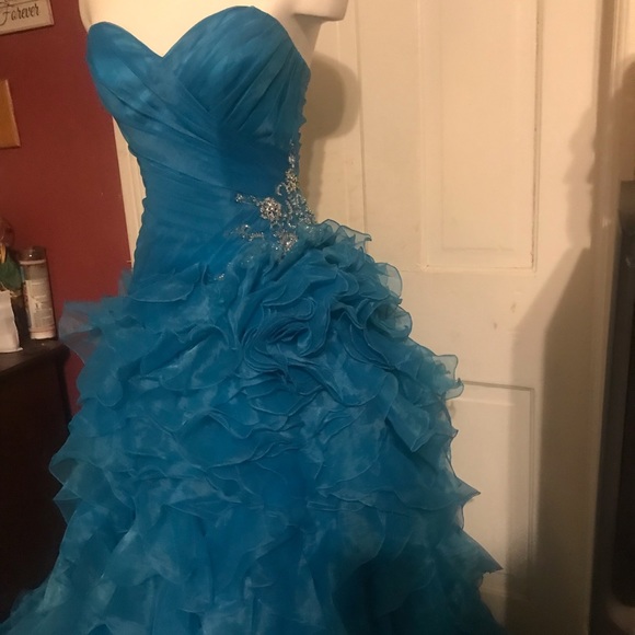 Prom dress Gorgeous turquoise  size: 2 - Picture 8 of 16